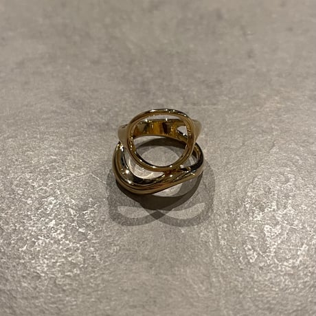 2311RG0334 / Circle layer wave line ring（Gold）