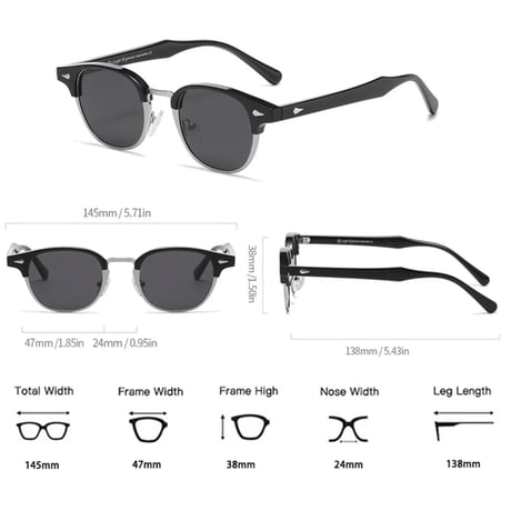 【 Legit Eyewear 】Sunglasses Murakami (Black/Grey/Gold)