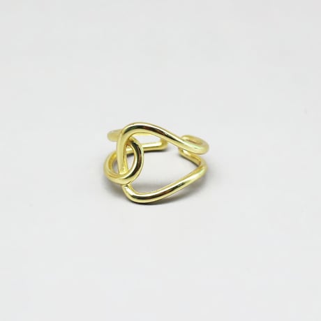 Overlap Double Line Open Ring（Gold） /  2111-RG144