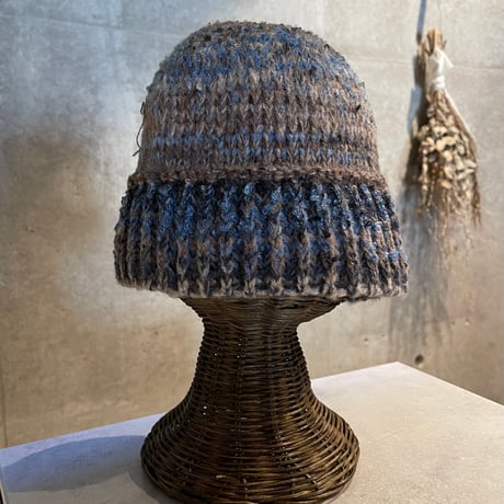 2510HW0107(S)/ Gradation Stripe Knit Bucket Hat（Brown）