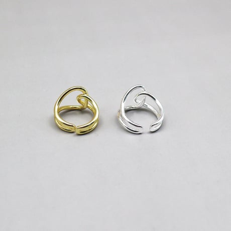 Overlap Double Line Open Ring（Gold） /  2111-RG144