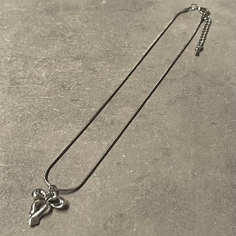 2412NC0283 / Snake chain ribbon motif Necklace（Silver）