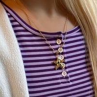 2512NC0374 / Mix Stone Starfish  necklace（Gold）