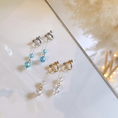 Mini Aurora ball Earring（Blue）/ 2205_ER0110