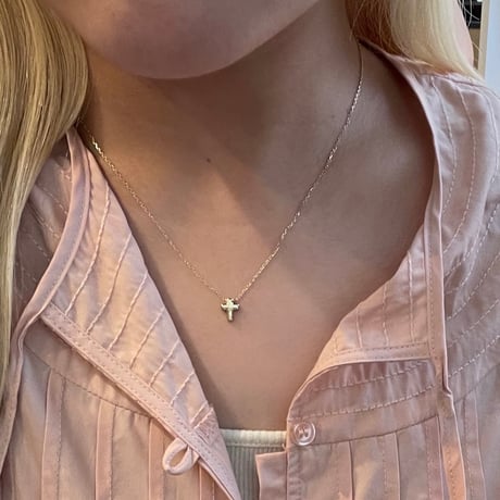 2507NC0349 / Mini Cross charm Necklace（Gold）