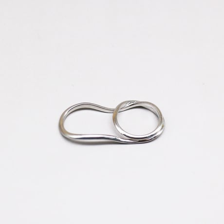 2306RG0297 / Cross Continuous Two-Finger Connected Ring（Silver）
