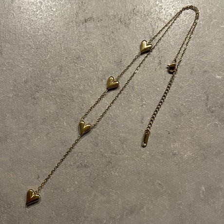 2503NC0332 / Y Heart motif necklace（Gold)