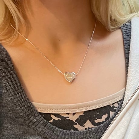 2504NC0334/ Logo motif  Heart necklace（Silver)
