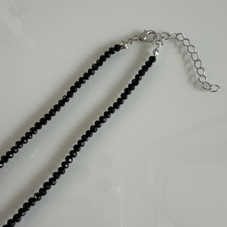2603NC0379 / Point heart beads Bracelet Necklace Set（Black）