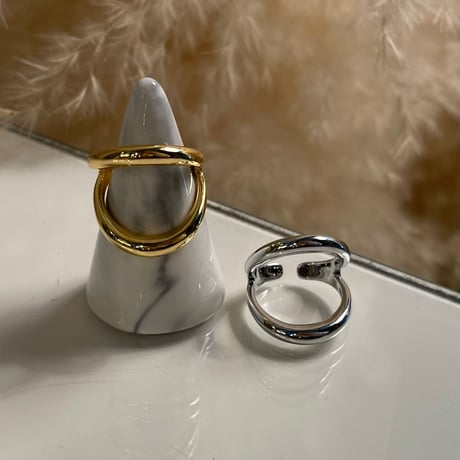 2404RG0396 / Layered line ring（Gold）