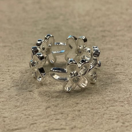 2406RG0484 / 5Flower stone ring（Silver）