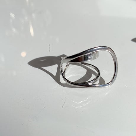 Metal  Side Twisted  ring  （Silver）   /  2201_RG0162