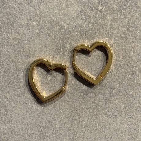 2501PR0743 / Mini Heart square hoop pierce（Gold）