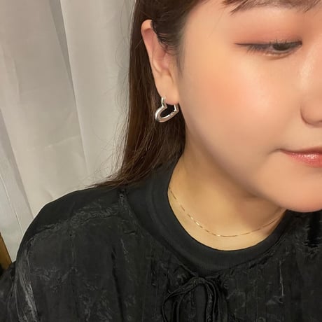 2405PR0718 / Metal heart hoop pierce（Silver）