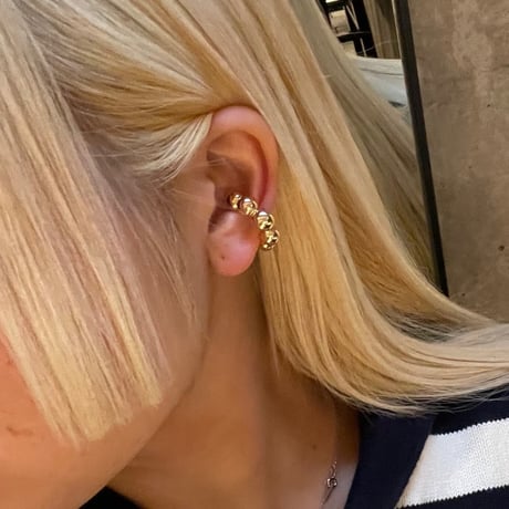 2411EC013 /  Ball circle 2piece Ear Cuff（Gold）