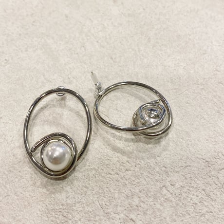 Twine around pearl Pierce（Silver）/ 2208_PR0503