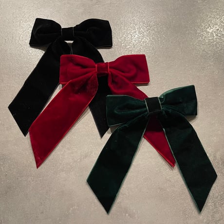2410HA0082 / Velvet ribbon barrette（Red）