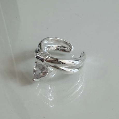 2606RG0811 / Heart stone charm ring（Silver）