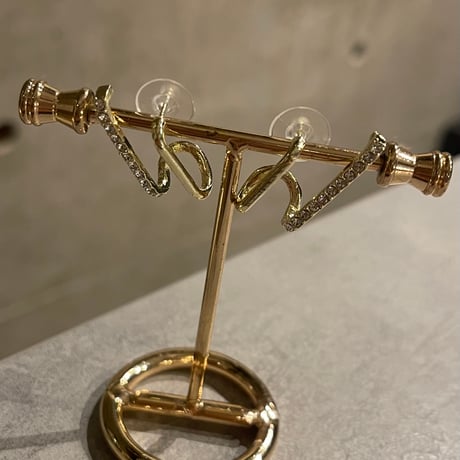 2510PR0813 / Stone double bar Pierce（Gold）