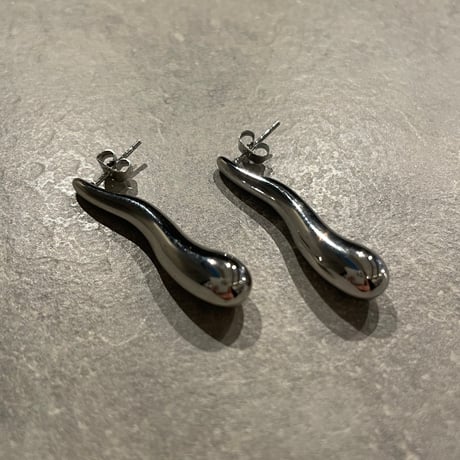 2403PR0663_B/ Drop wave design Pierce（Silver）