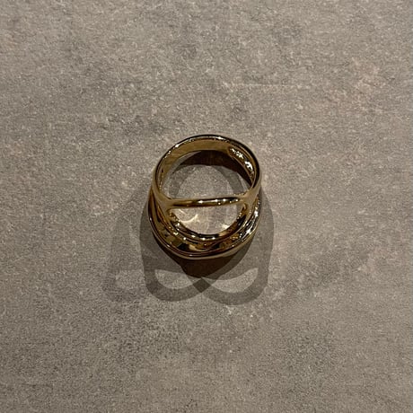 2311RG0334 / Circle layer wave line ring（Gold）