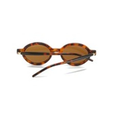 【 Select 】 Oval Double Color Vintage Sunglasses (Leopard)