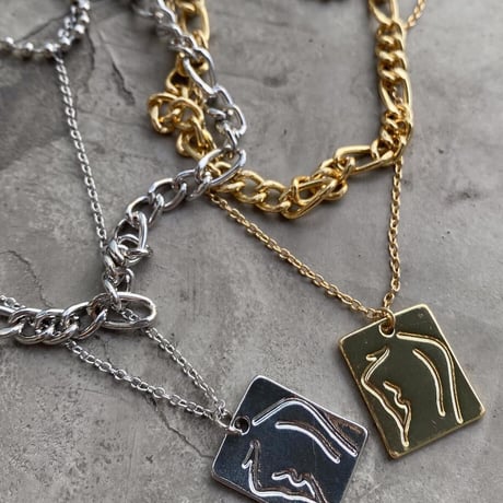 3set  layered chain necklace（Gold #1）/ 2111-NC121