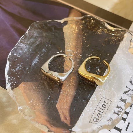 2307RG0299 / Metal craft wave ring （Gold）