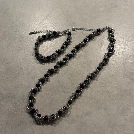 2511NC0370 / Black Pearl Necklace（Silver）