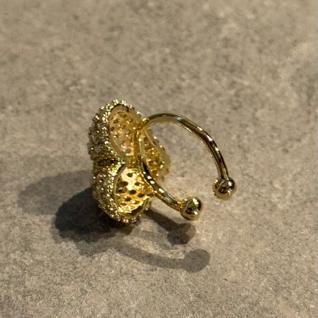 2504EC021 /  mirror ball heart Ear Cuff（Gold）