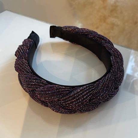 2401HA0043 / Twist glitter color headband（Purple）