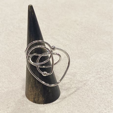 Irregular curve round ring （Silver）  /  2208_RG0207