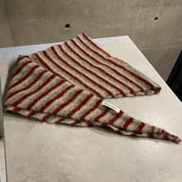 2601GS061(S) / Border Knit triangle scarf（Red）