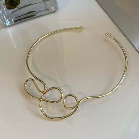 2310NC0207 / Bib Collar curve Metal Chokers（gold）
