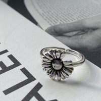 Metal Simple Flower ring （Silver）   /  2105-RG066