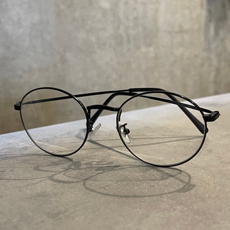 SE26SG_CA014（S） / Metal Round Frame Sunglasses (Black/Clear)