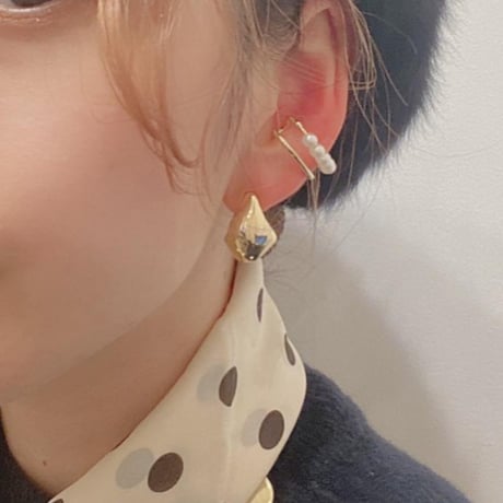 Irregular Geometric Drop Shaped Pierce（Gold） /   2105-PR0142