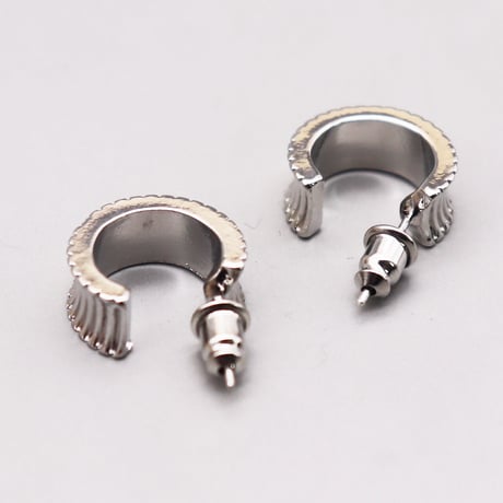 Metal Hoop lines Design Pierce（Silver） / 2109_PR0246