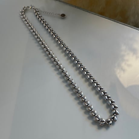 2404NC0244 / Leaf motif chain necklace（Silver）