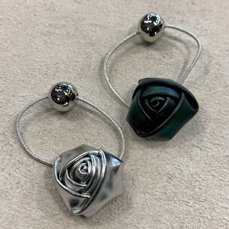 2409HA0080 / Rose motif Hair tie（Silver）