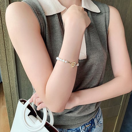 Mantel Freshwater Pearl Bracelet（Pearl）/ 2106-BR061