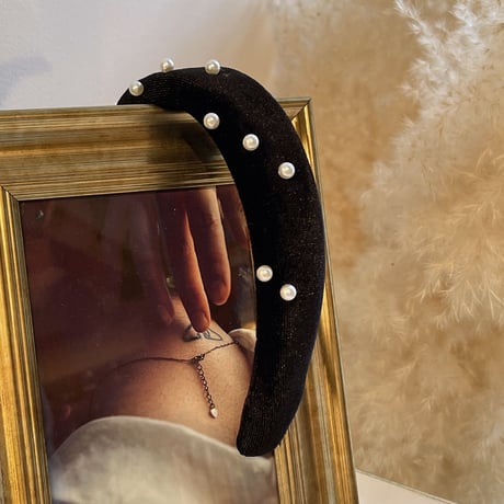 2310HA0030 / Mini pearl headband（Black）