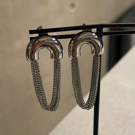 2510PR0824 / Semicircle fringe chain Pierce（Silver）
