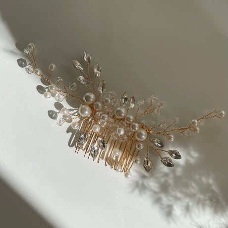 2402HA0069 / Pearl bijou Hair pin （Gold）