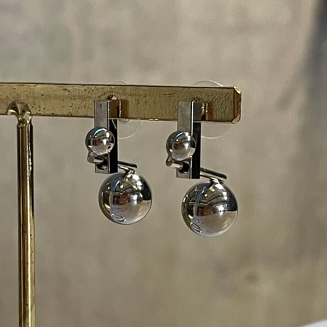 2509PR0802 / 2ball metal balance bar pierce (Silver）