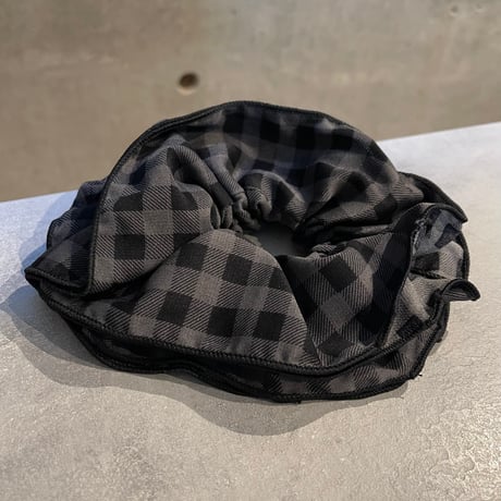 2512HA0077（S）/ Check Frill Hair rubber（Black）