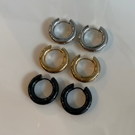 2506PR0792#C / Stainless hoop pierce / 5mm 2.4cm（Gold）