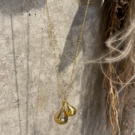 2501NC0284 / Double drop motif Necklace（Gold）
