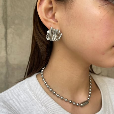 2304PR0556 / metal asymmetry irregular Pierce（Silver）