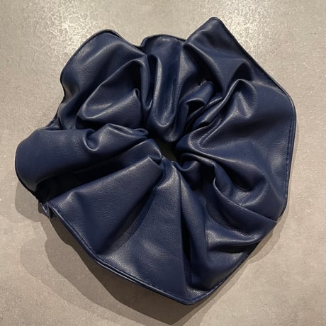 2508HA0073 /  Volume Eco leather Hair rubber（Navy)